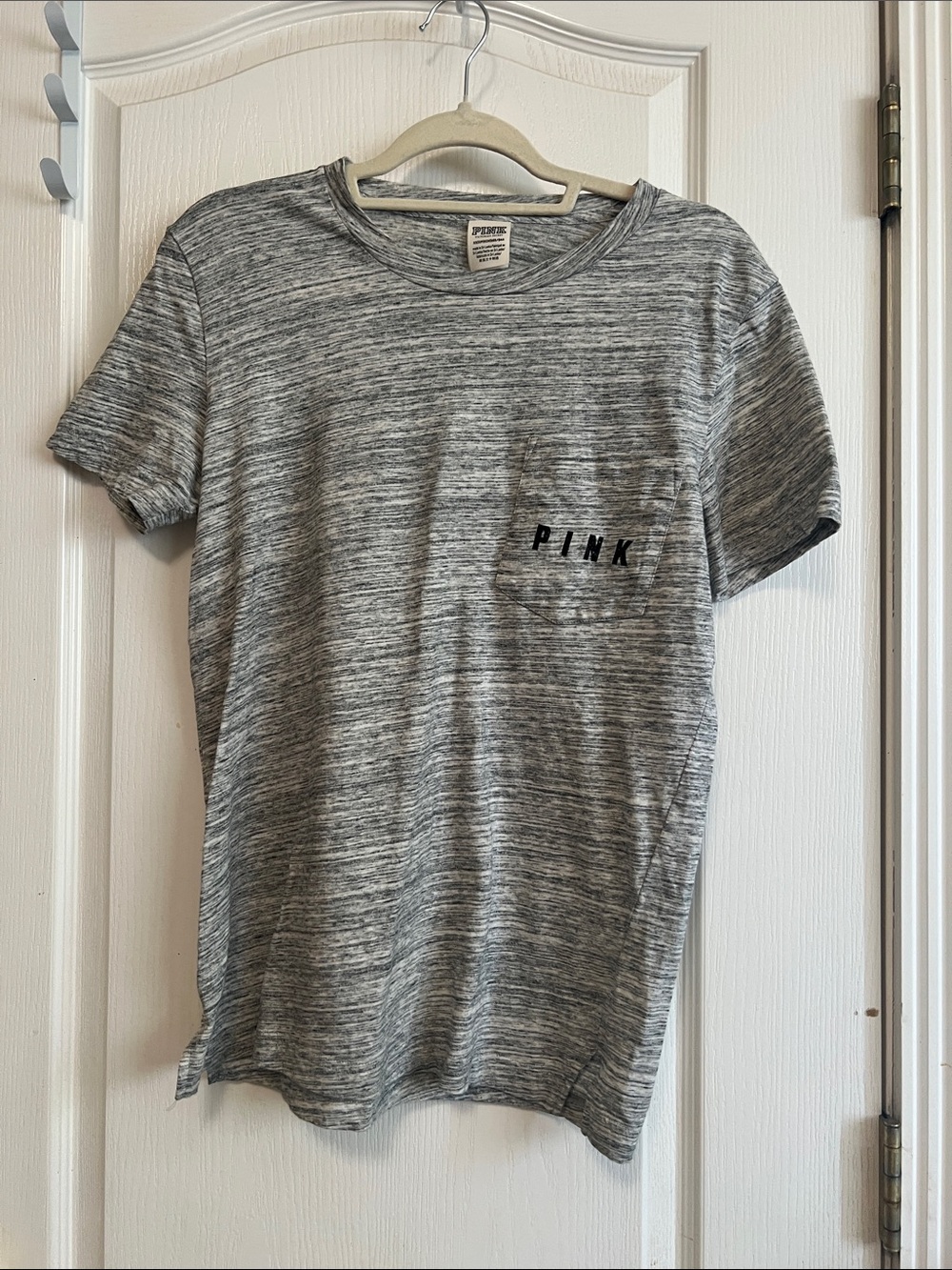 PINK Victoria's Secret Men's Gray Heather Pocket Tee